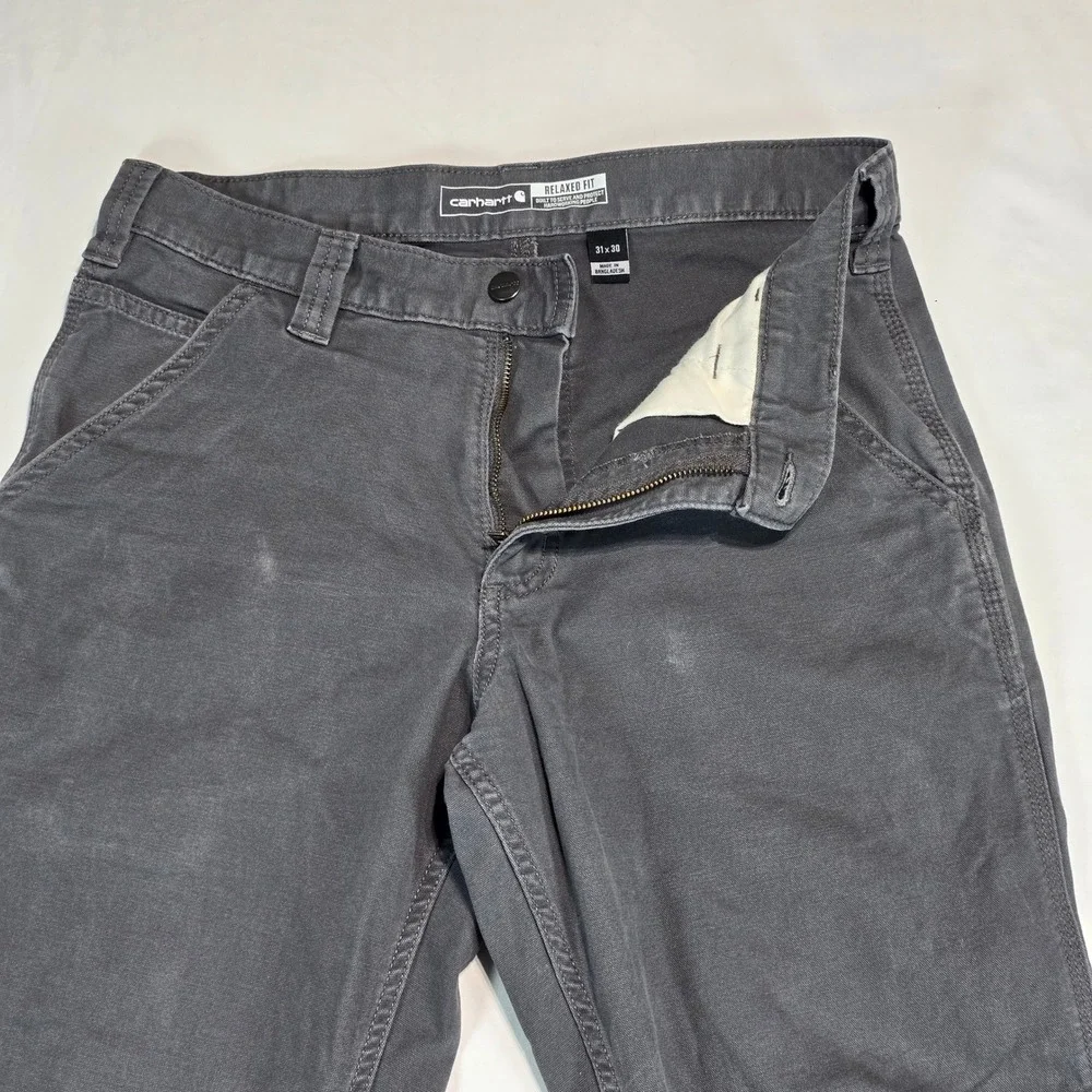 Carhartt Rugged Flex Relaxed Fit Canvas Work Pants Gray 31x30 102291 Shadow
